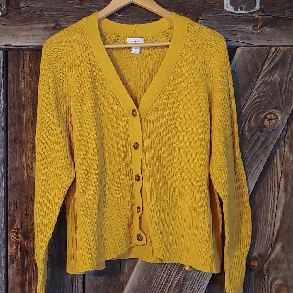 Mustard Yellow Old Navy Cardigan